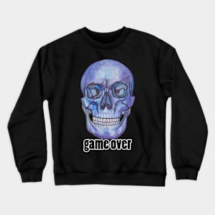 Watercolor skull game over Crewneck Sweatshirt